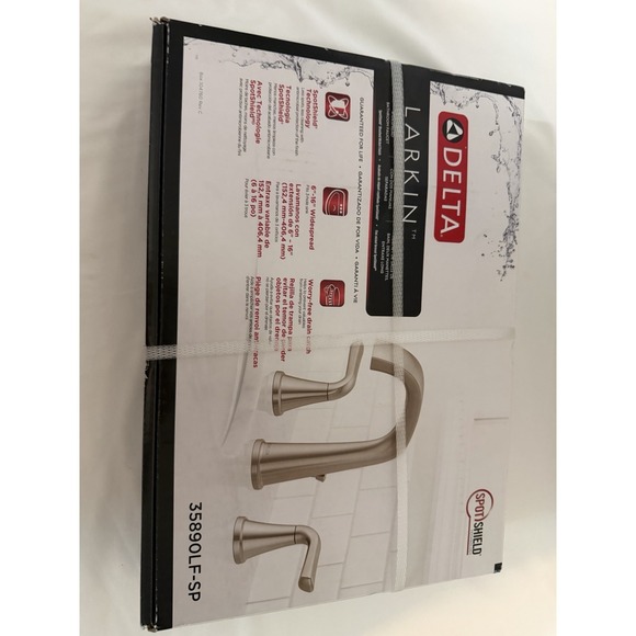 Delta Larkin Widespread Bathroom Faucet SpotShield Brushed Nickel 35890LF-SP